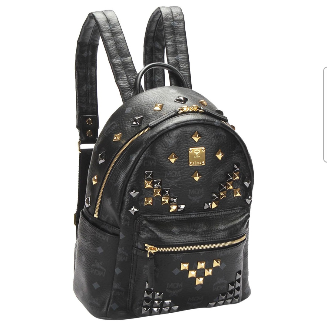 Mcm Stark visetos small backpack black Authentic Pre Owned items